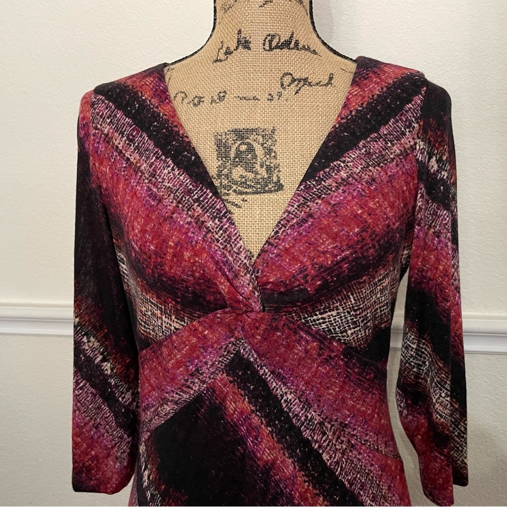 EUC Soft Fall / Winter Dress in Shades of Red, Pink & Black Sz 12